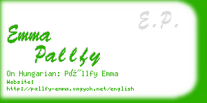 emma pallfy business card